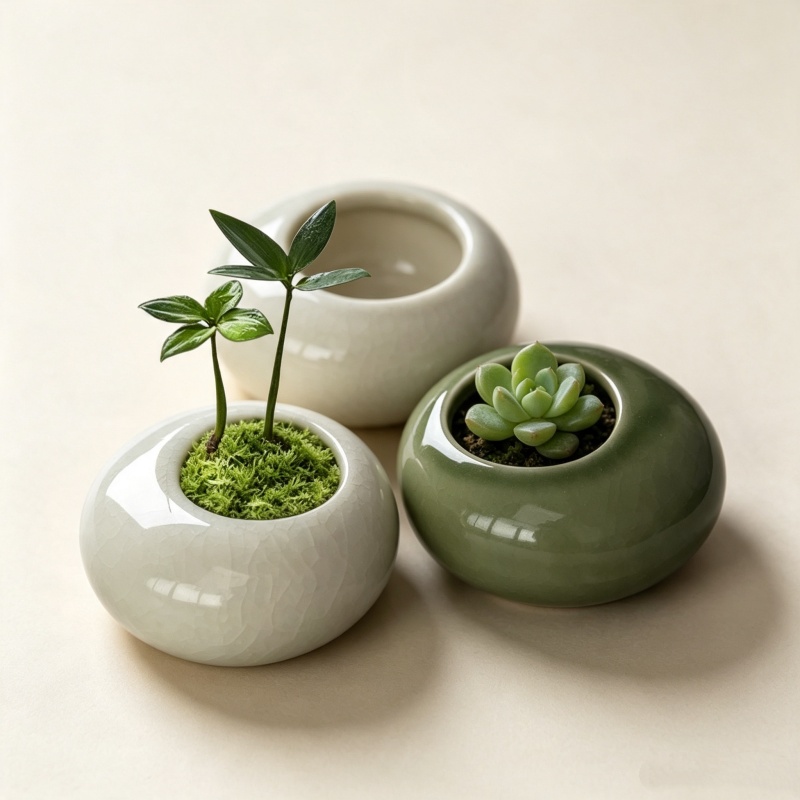 Echeveria Succulent - Mini pot de fleurs glacé effet